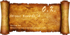Orosz Konrád névjegykártya
